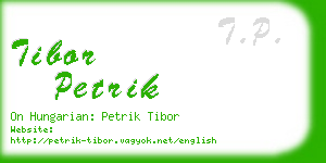 tibor petrik business card